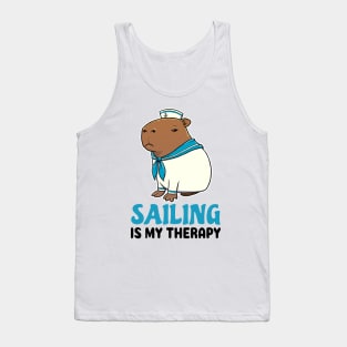 Sailing is my therapy Capybara Sailor Tank Top